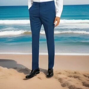 Kenneth Cole Reaction Techni-Cole Modern Flex Suit Separate Pants 34x32 Navy/Blu